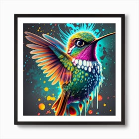 Hummingbird Hyperdetailed Eyes Teeshirt Desig (1) Art Print