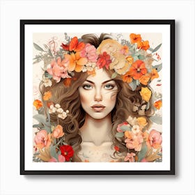 Floral Girl Art Print