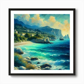 Sunset By The Sea Art Print