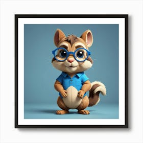 Cartoon Chipmunk Art Print