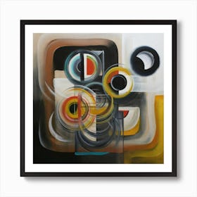 abstract painting with geometric 10 Art Print