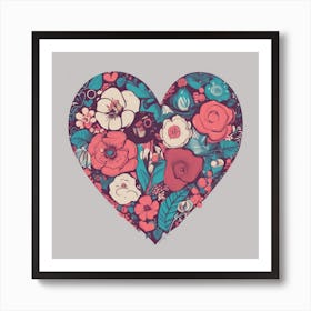 Heart Of Flowers Art Print