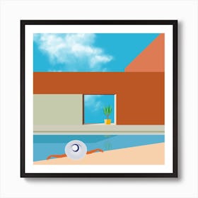 Pool House Square Art Print
