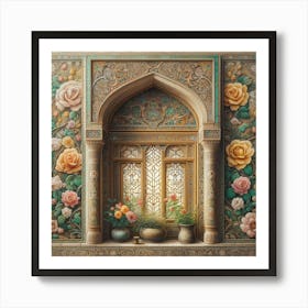 Window With Roses 2 Art Print