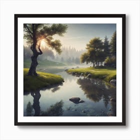 Landscape Painting 43 Art Print