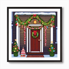 Christmas Door Art Print