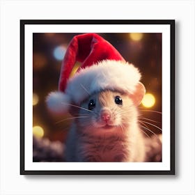 Christmas Rat Art Print