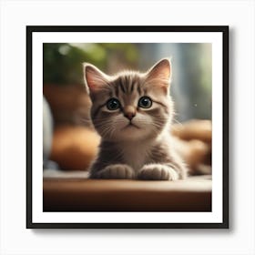 Kitten Looking At The Camera Art Print