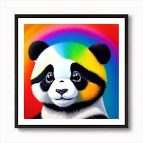 Panda Bear Rainbow Art Print