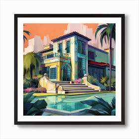 House In The Palms Art Print