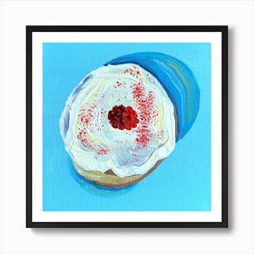 Raspberry Donut Square Art Print