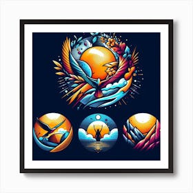 Sunrise And Sunset Art Print