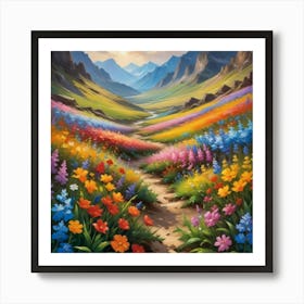 Valley Of Flowers Paintings Art Print 2 Art Print