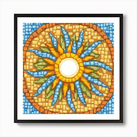 Mosaic Sun A Sun Created From A Mosaic Of Small Tiles 23 Art Print