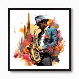 Saxophone Player Art Print