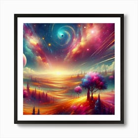 Psychedelic Landscape 11 Art Print