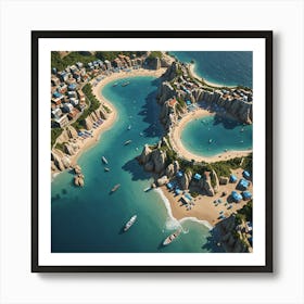 Aerial View Of A Beach 4 Art Print