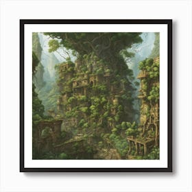 674139 A Jungle City, With Vines And Roots Serving As Roa Xl 1024 V1 0 Art Print