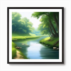 River In The Forest 35 Art Print