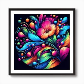 Colorful Flower Painting Art Print