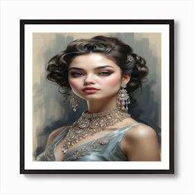 Beautiful Woman With Jewelry Art Print