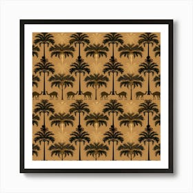 Palm Trees Fabric Camel Tree Art Print