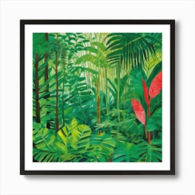 Amazon Rain Forest Series in Style of David Hockney 1 Art Print