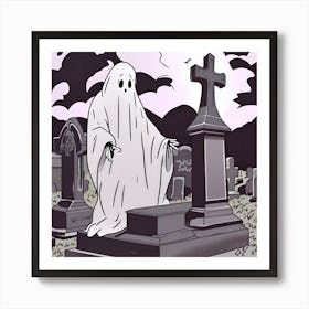 Ghost In The Graveyard Art Print