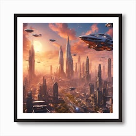 Futuristic Cityscape Art Print