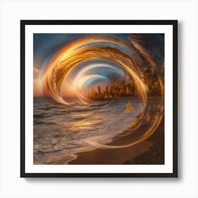 Spiral Beach Sunset Art Print