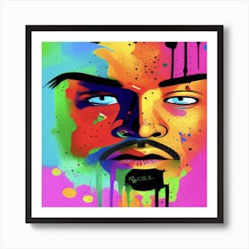 Colourful A Man super cool painting Art Print