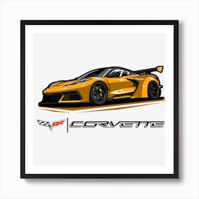 Corvette Gtr Yellow Art Print