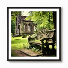 Remembrance Vintage Tomb Landmark Beautiful Plant Headstone Culture Old Architecture Rest (3) Art Print