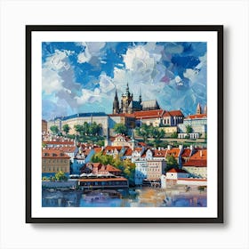 A Prague Castle In Prague Oil Painting Illustrat 1720028606 3 Art Print