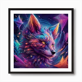 Fox In Space Art Print