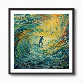 Surfer In The Wave Art Print