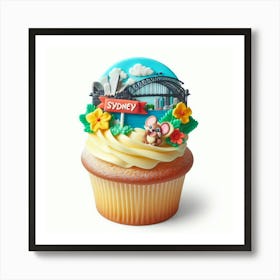 Sydney Harbour Bridge Cupcake Art Print