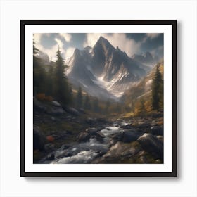 Mountain stream Art Print