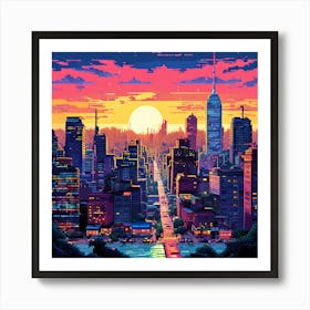 Pixelated Pop Art Cityscapes Or Landscapes Reimagined In A Pixelated Style Reminiscent 4 Art Print