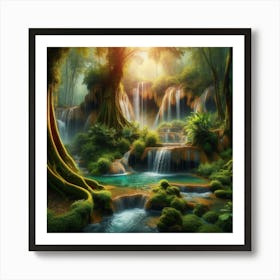 Waterfall In The Forest Art Print