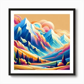 Abstract Mountain Landscape 2 Art Print