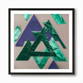 Green Triangles Art Print