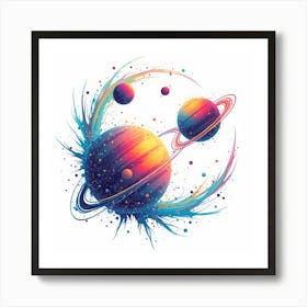 Saturn Planets 2 Art Print