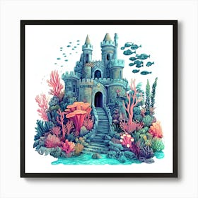 Underwater Castle 1 Art Print