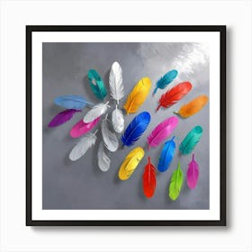 Colorful Feathers 1 Art Print