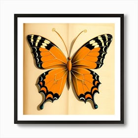 Butterfly On A Book Art Print