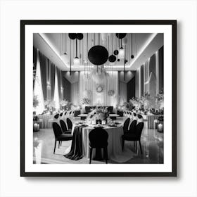 Black And White Wedding Reception 1 Art Print