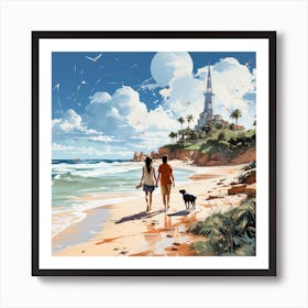 Sun Kissed Serenity Capturing Coastal Elegance Art Print