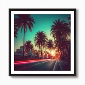 Sunset In Hollywood Art Print