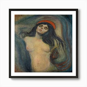 Nude Woman With Red Hat Art Print